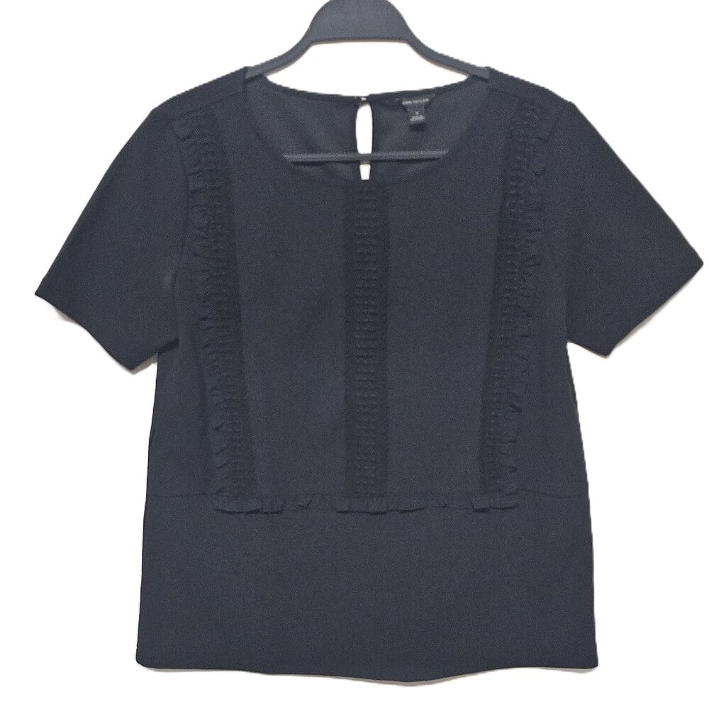 Ann‎ Taylor Ruffle Crew Neck Top Medium